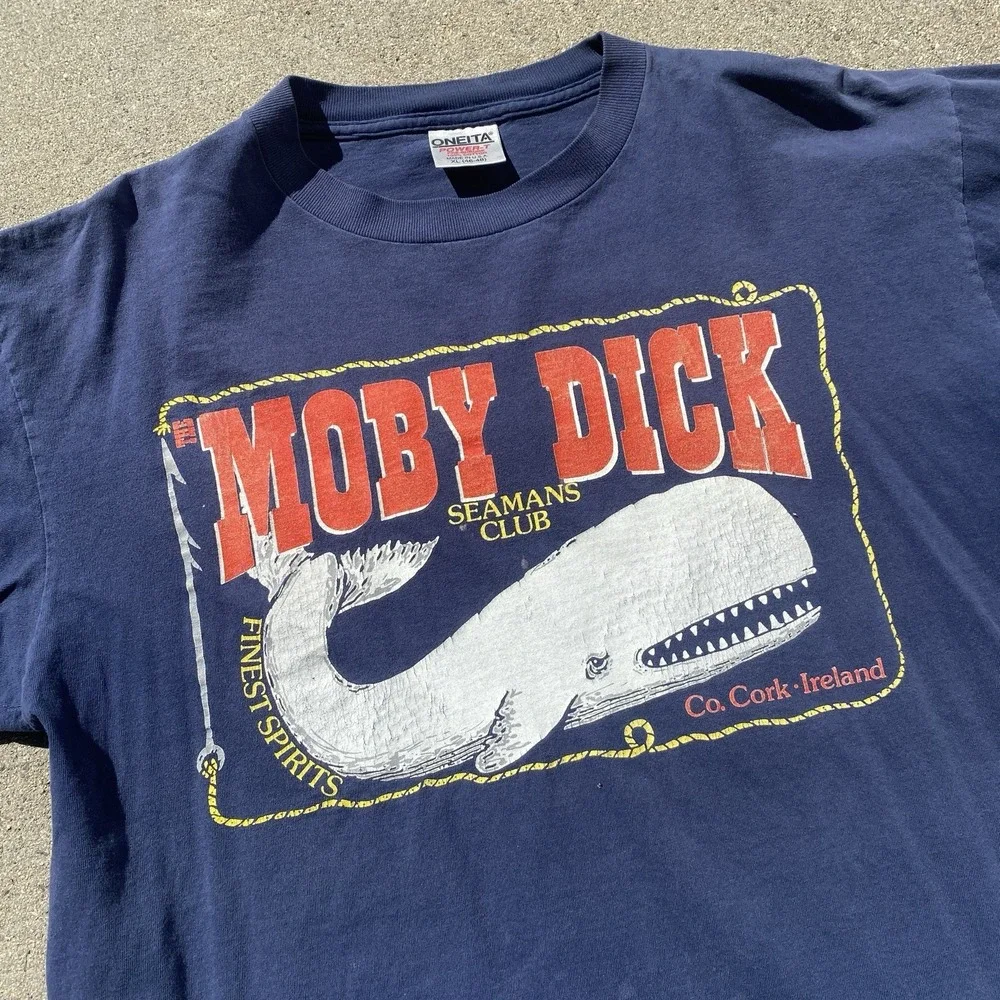 Vintage 90s MOBY DICK Tee Shirt Cork Ireland ONEITA Single Stitch XL Nautical - Picture 2 of 7